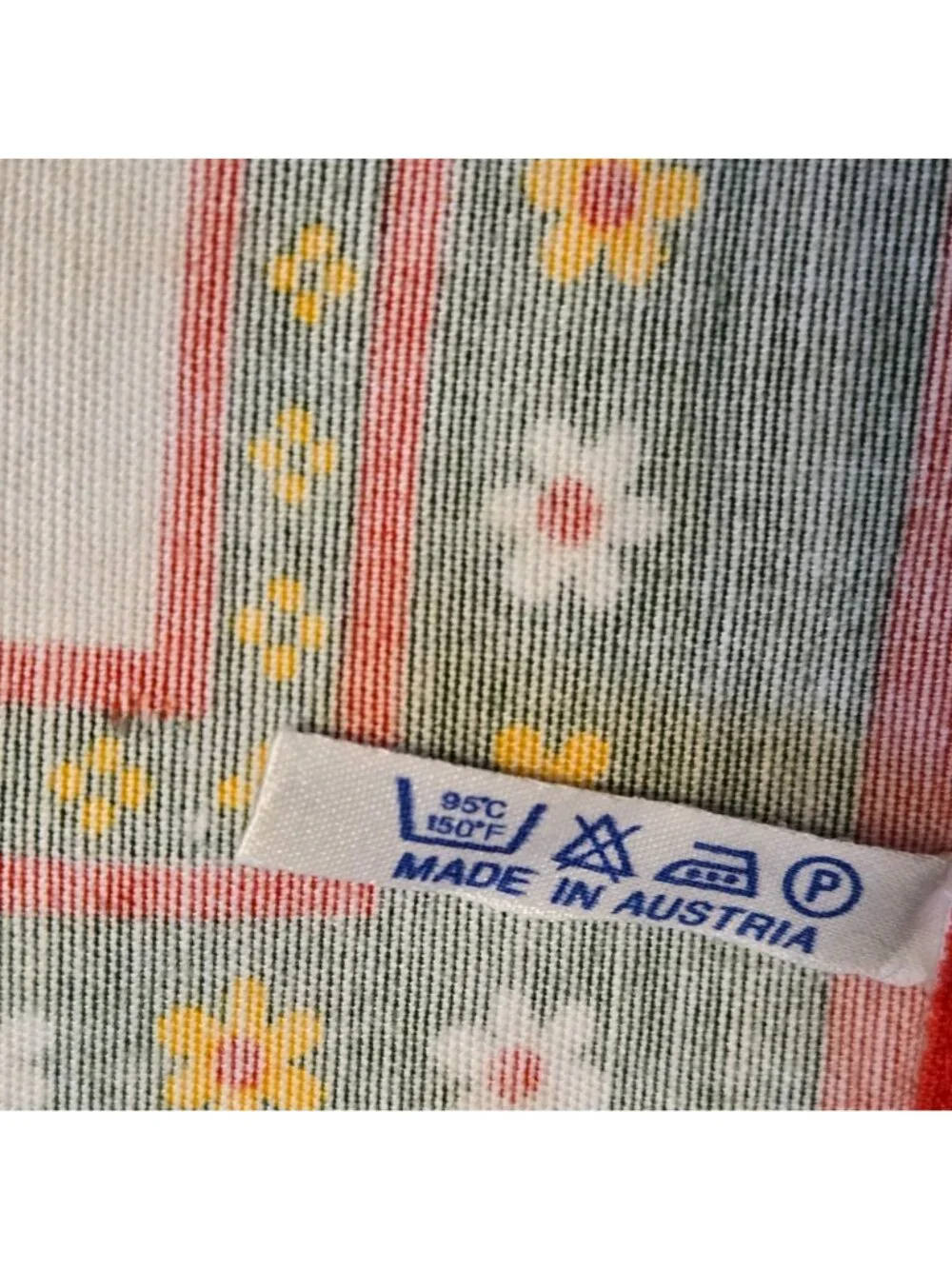Vintage Kolf Folkloric Austrian Folk Art Scarf Tablecloth Cotton Austria